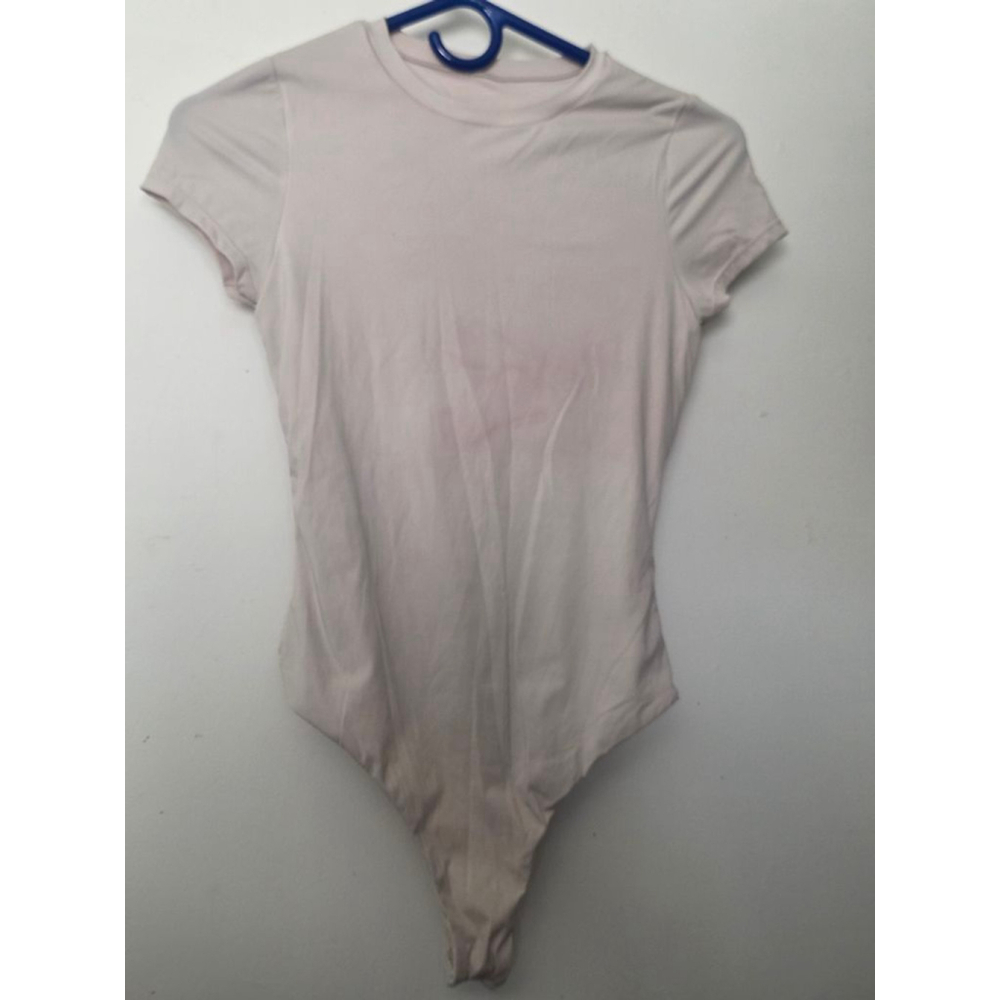 Women's Qinsen Beige Short‎ Sleeve Bodysuit S
